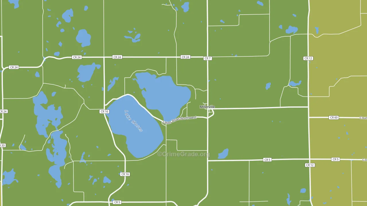 Millerville, MN Map of Murder Rates