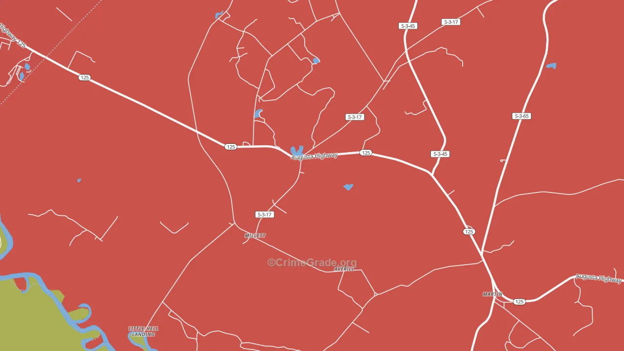 Millett, SC Map of Murder Rates