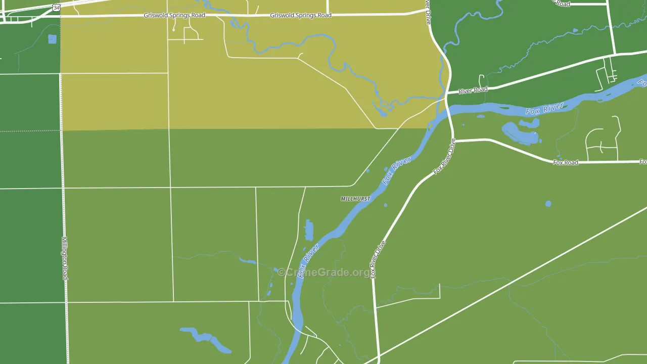 Millhurst, IL Map of Murder Rates
