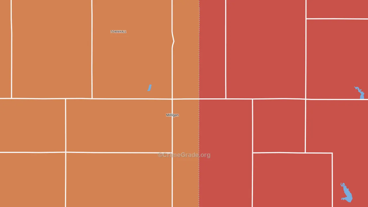 Milligan, NE Map of Murder Rates