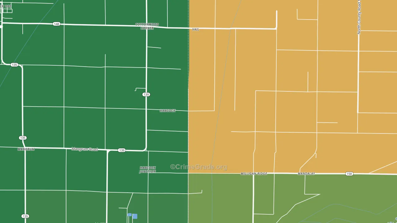 Milligan Ridge, AR Map of Murder Rates