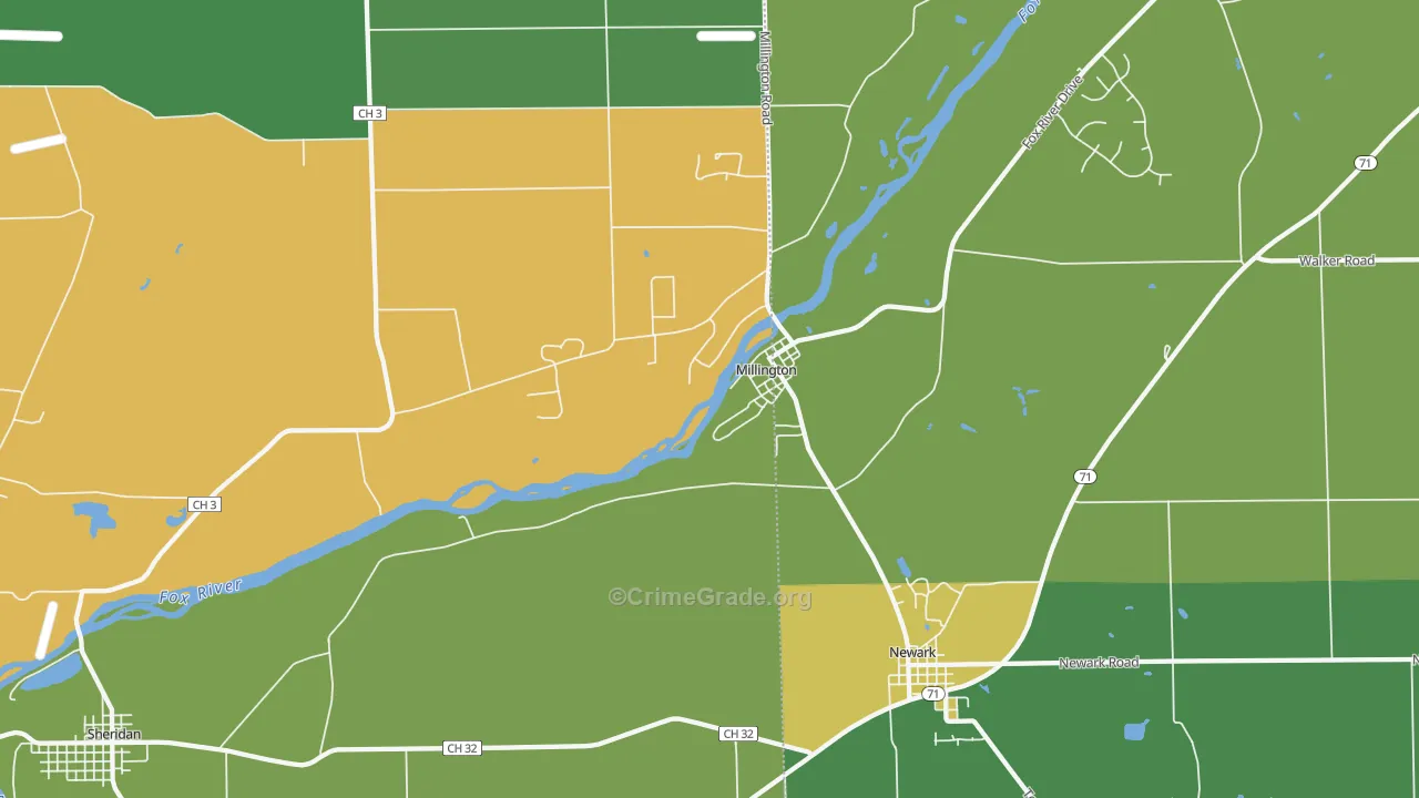 Millington, IL Map of Murder Rates