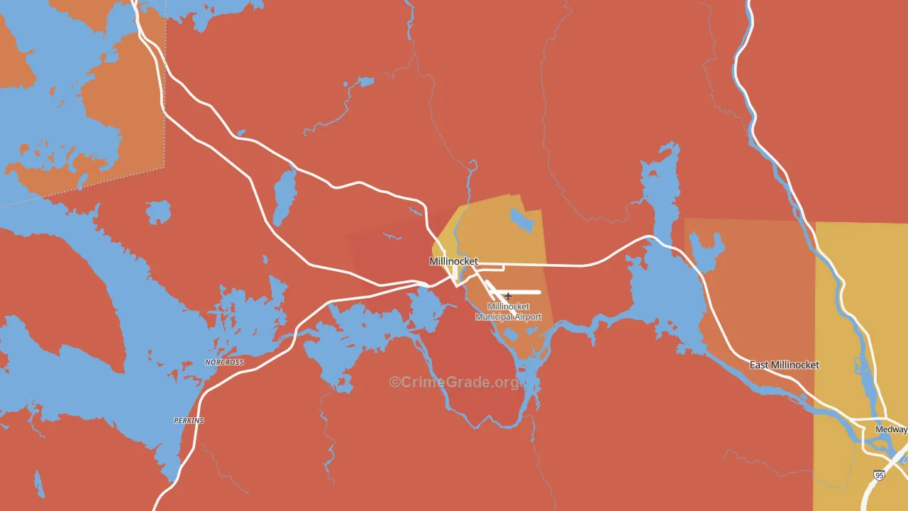 Millinocket, ME Map of Murder Rates
