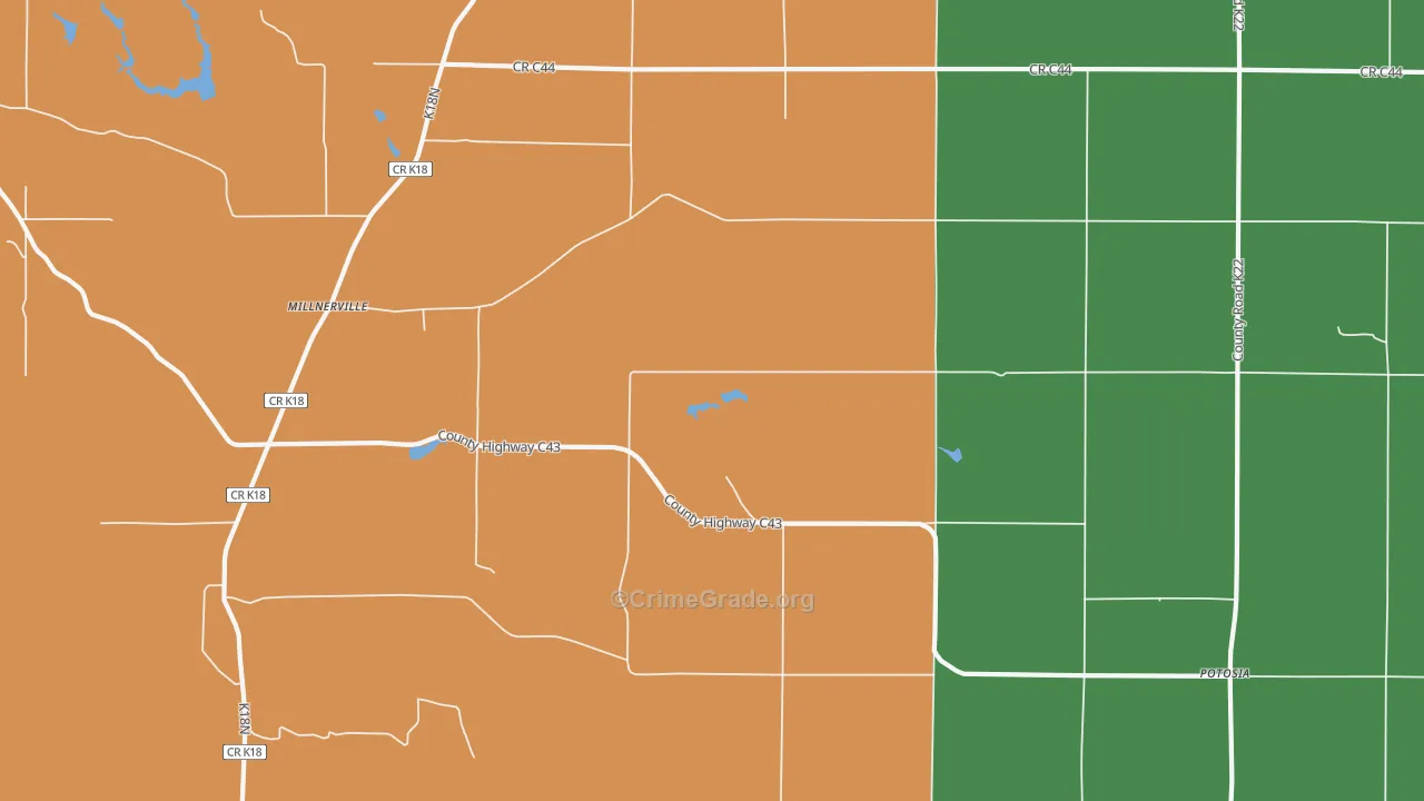 Millnerville, IA Map of Murder Rates