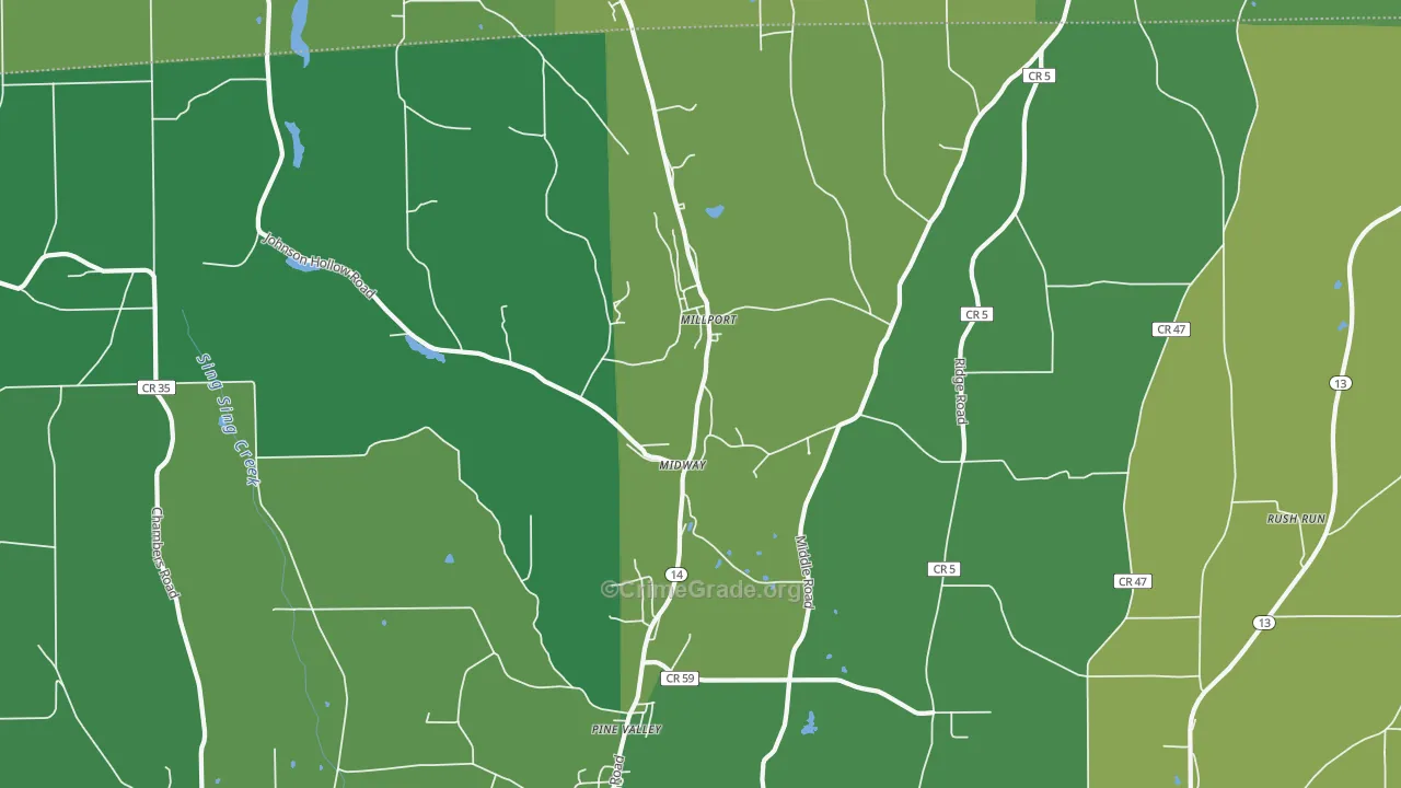 Millport, NY Map of Murder Rates