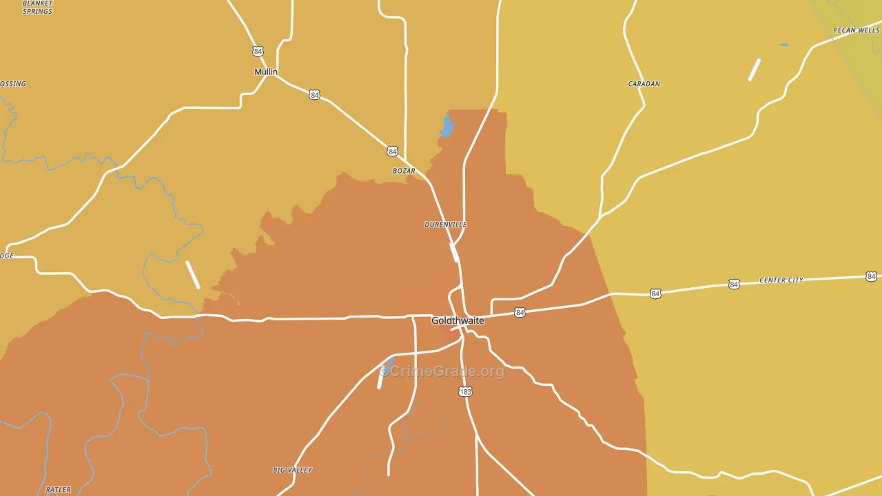 Mills County, TX Map of Murder Rates