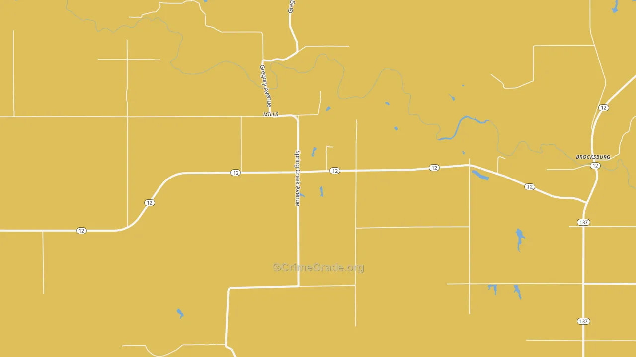 Mills, NE Map of Murder Rates
