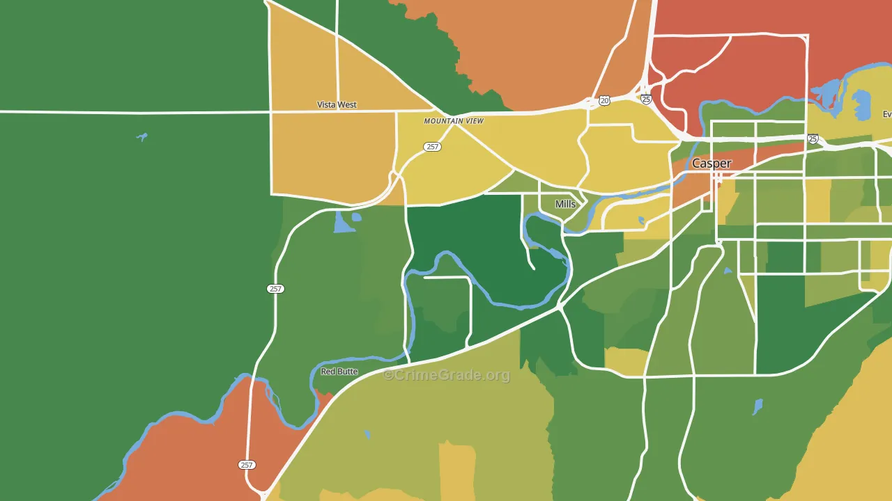 Mills, WY Map of Murder Rates