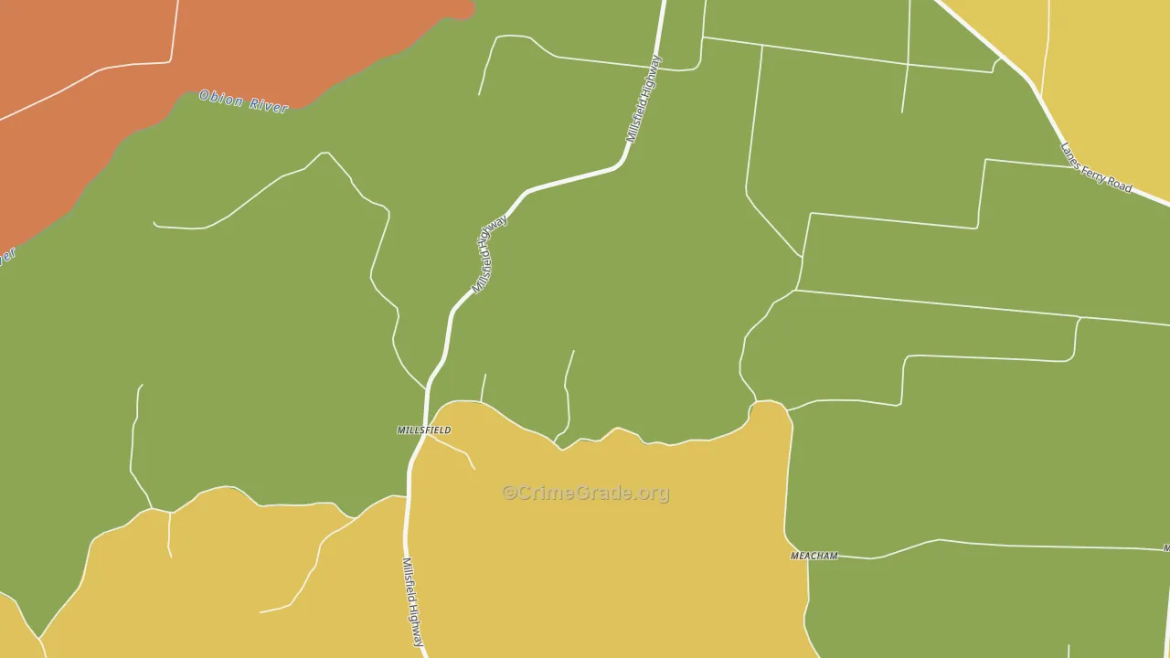 Millsfield, TN Map of Murder Rates
