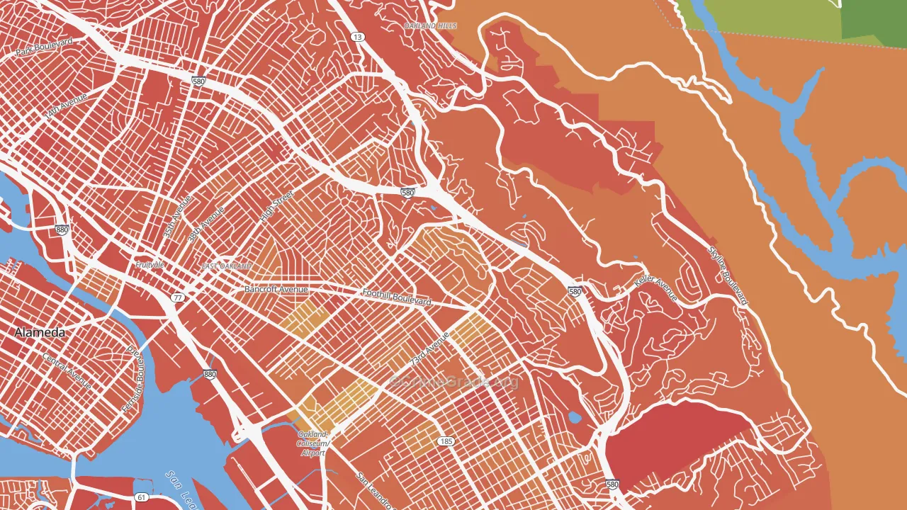 Millsmont, Oakland, CA Map of Murder Rates