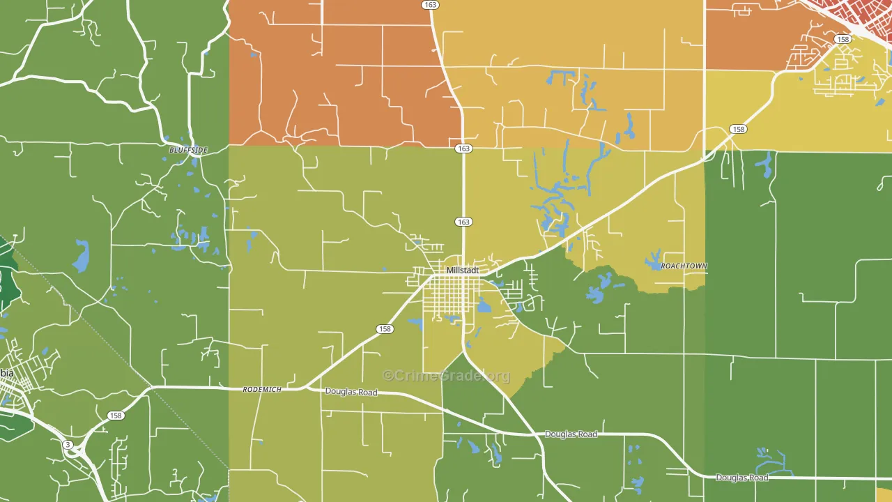 Millstadt, IL Map of Murder Rates