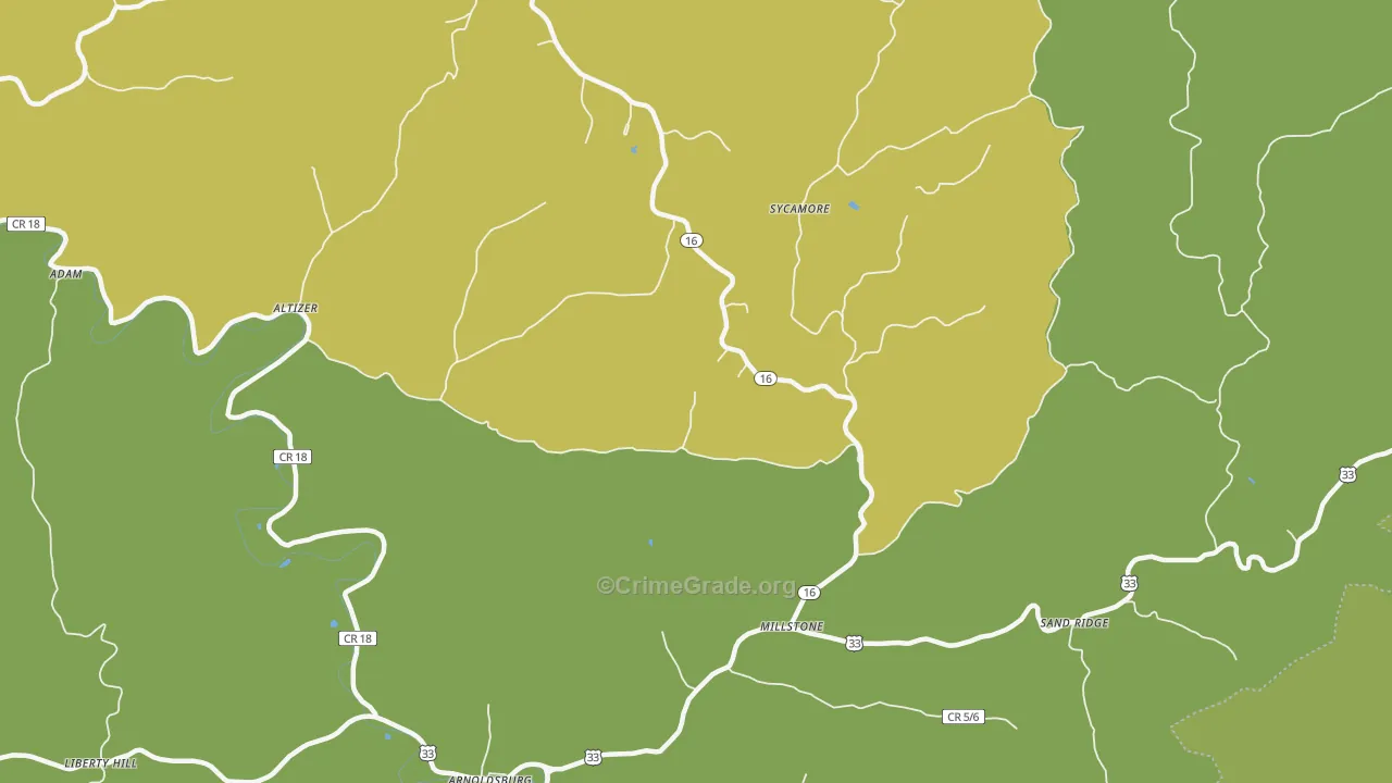 Millstone, WV Map of Murder Rates