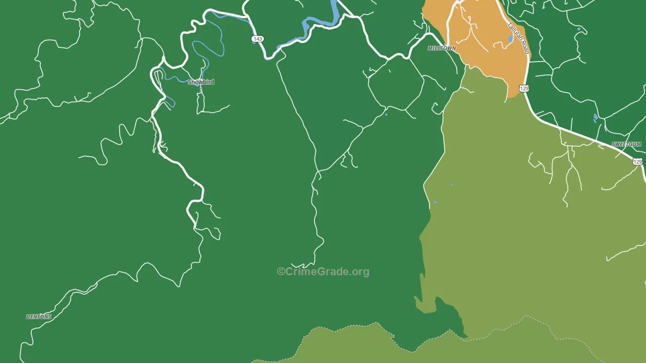 Milltown, NC Map of Murder Rates