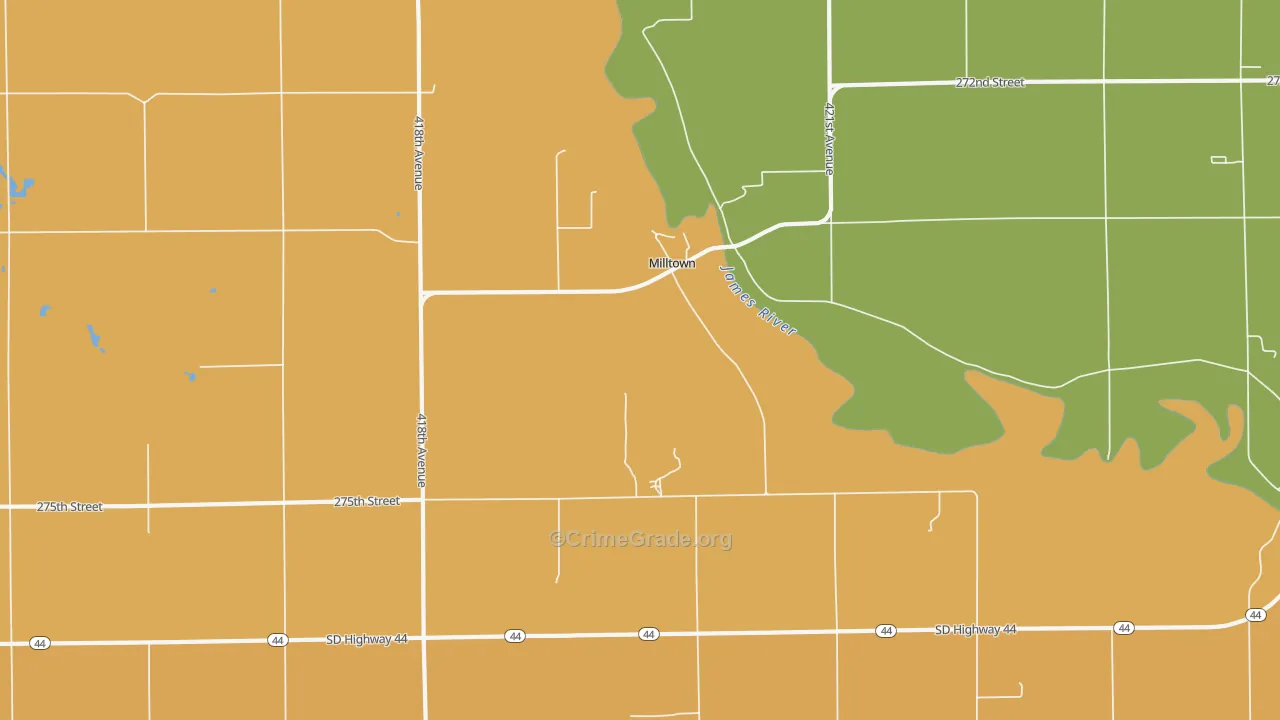 Milltown, SD Map of Murder Rates