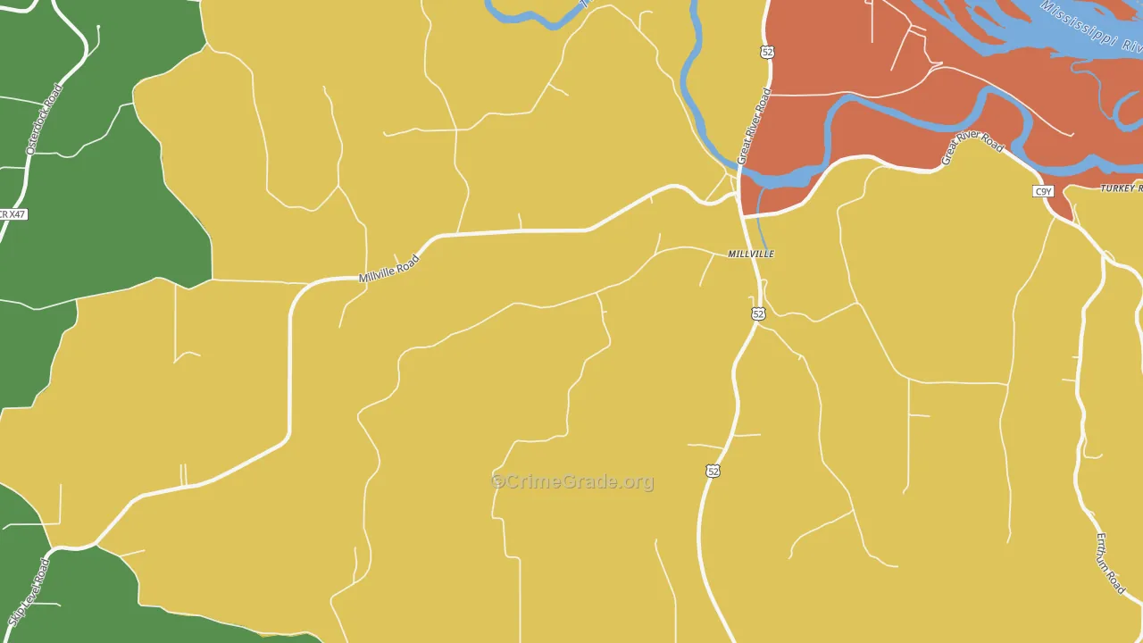 Millville, IA Map of Murder Rates