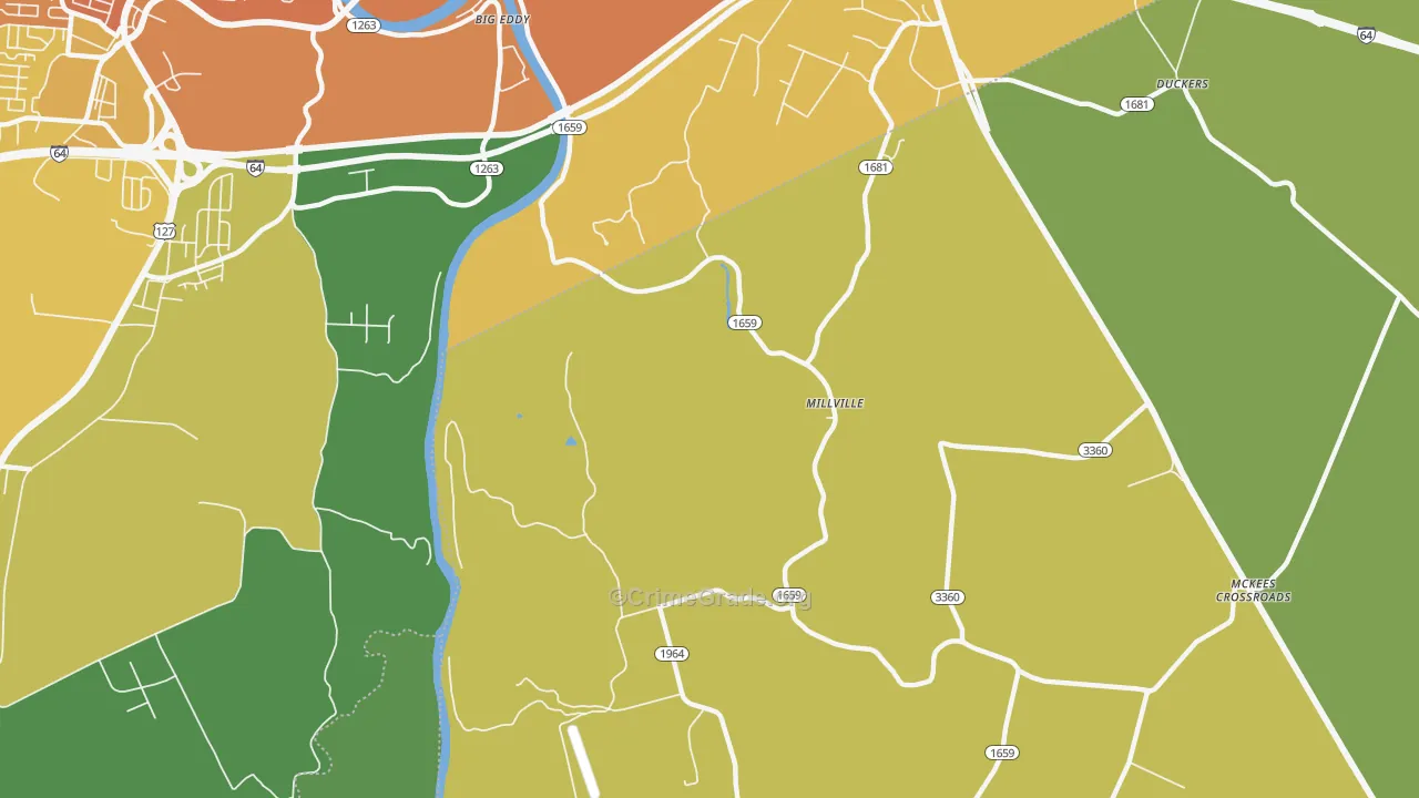 Millville, KY Map of Murder Rates