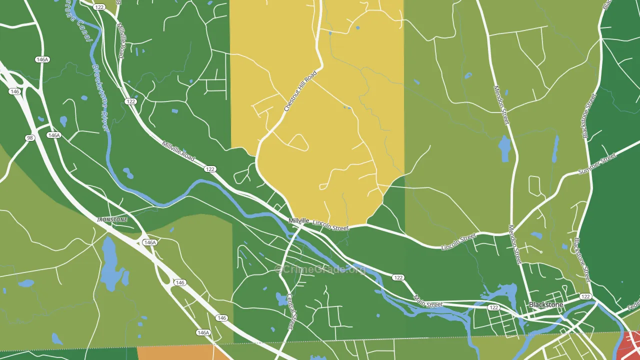 Millville, MA Map of Murder Rates