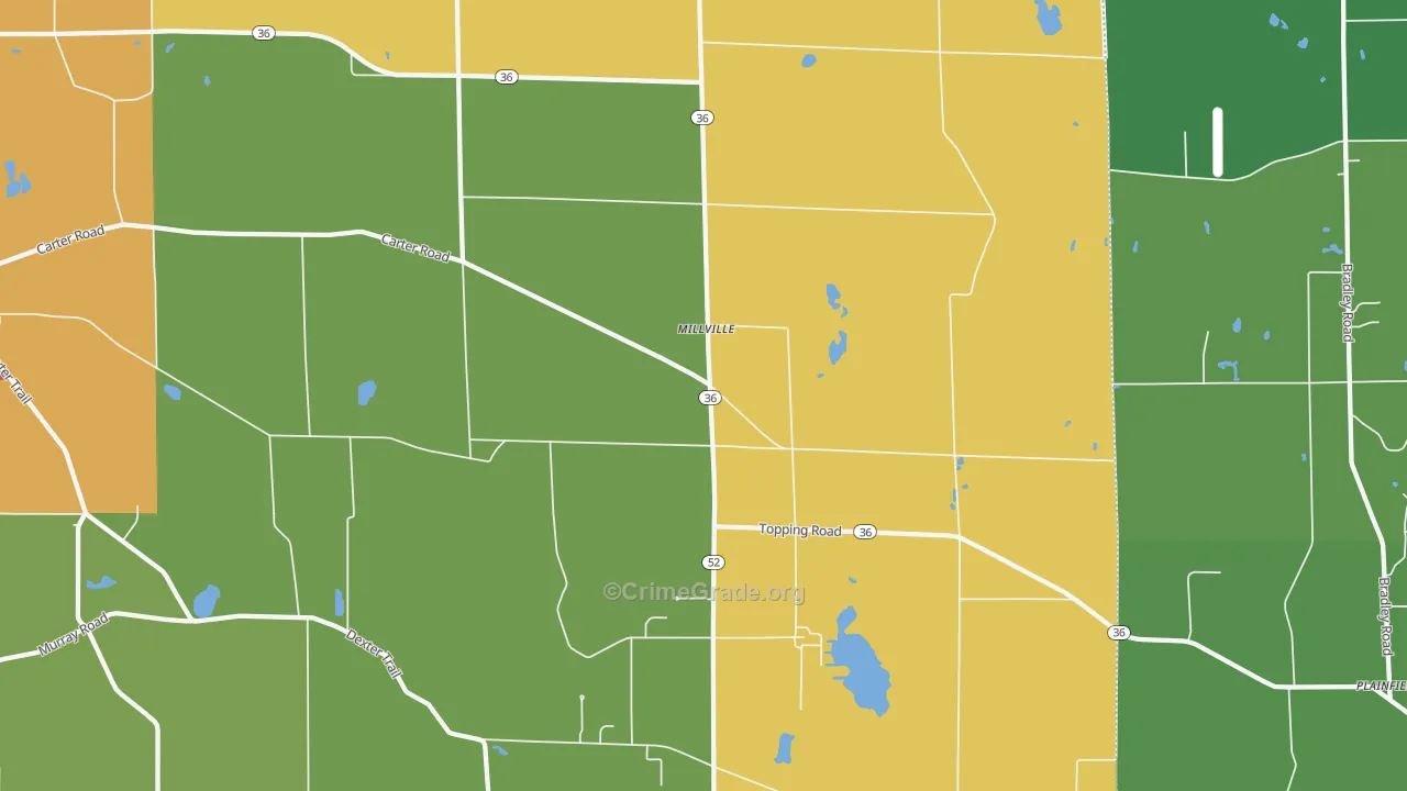 Millville, MI Map of Murder Rates