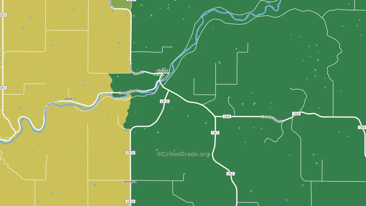 Millville, MN Map of Murder Rates