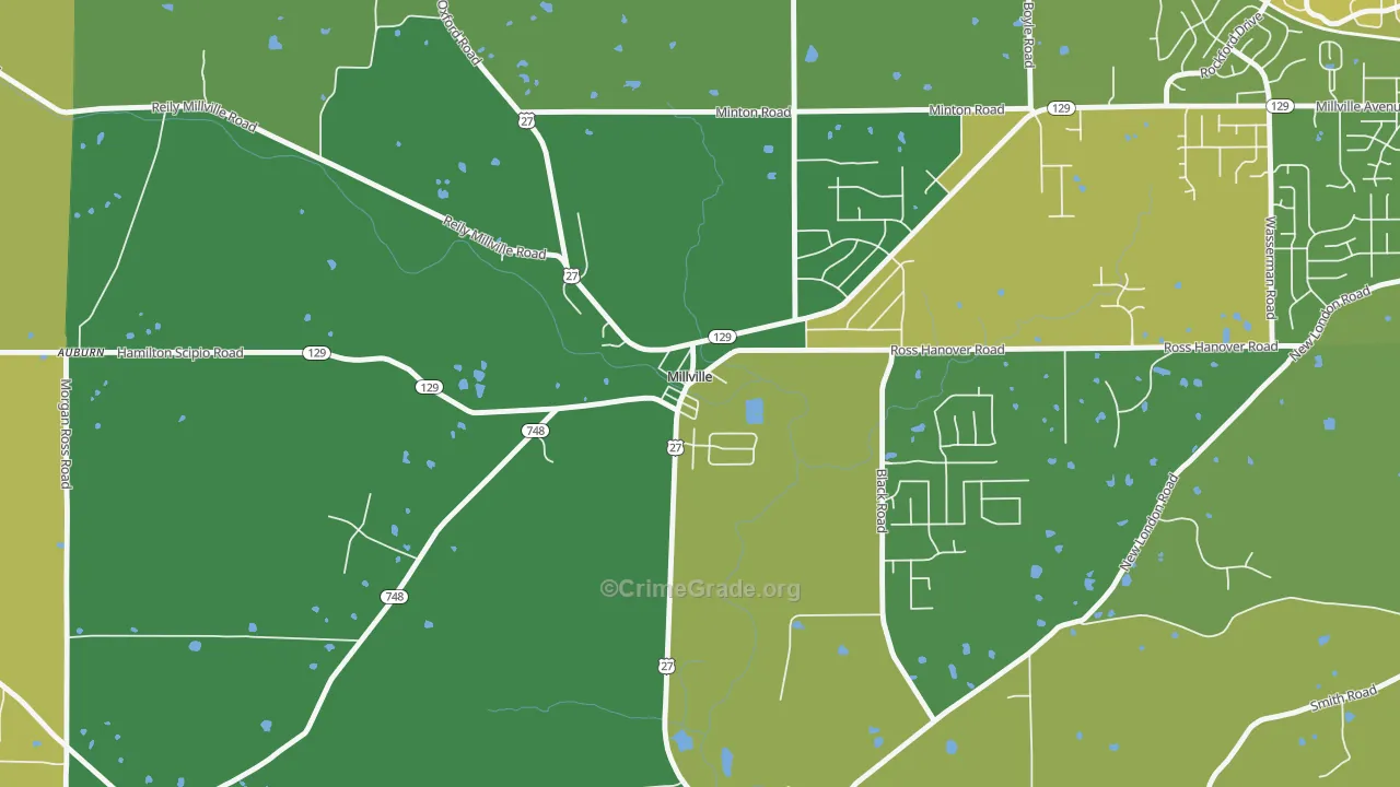 Millville, OH Map of Murder Rates
