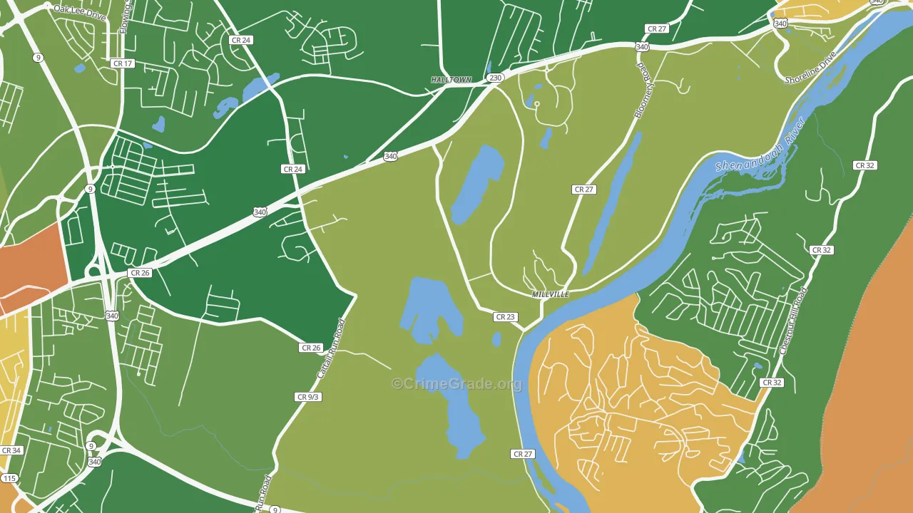 Millville, WV Map of Murder Rates