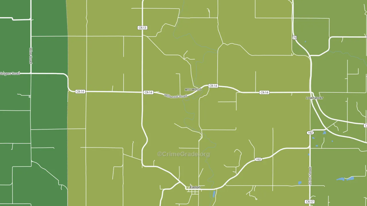 Millwood, KS Map of Murder Rates