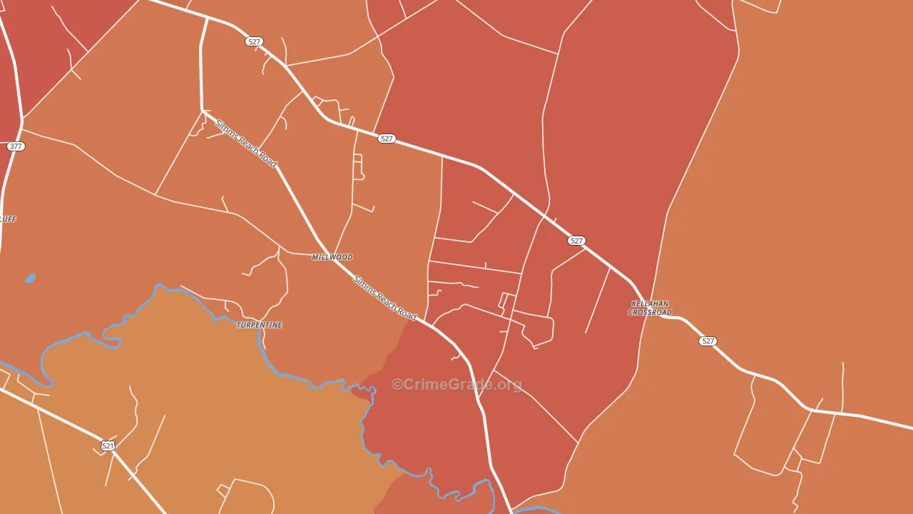 Millwood, SC Map of Murder Rates