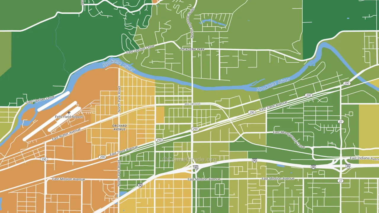 Millwood, WA Map of Murder Rates