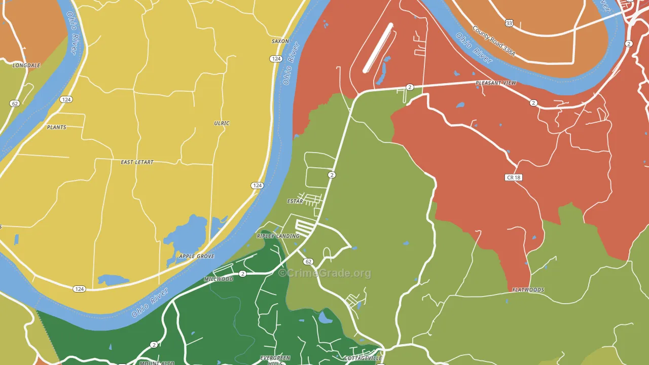 Millwood, WV Map of Murder Rates