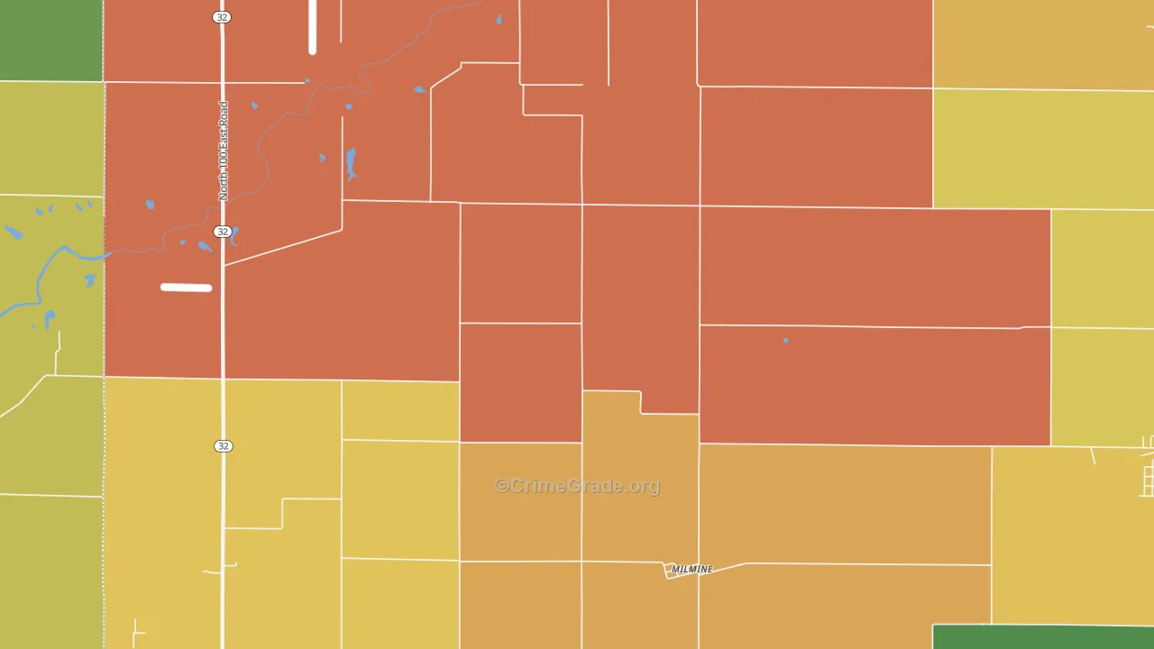 Milmine, IL Map of Murder Rates