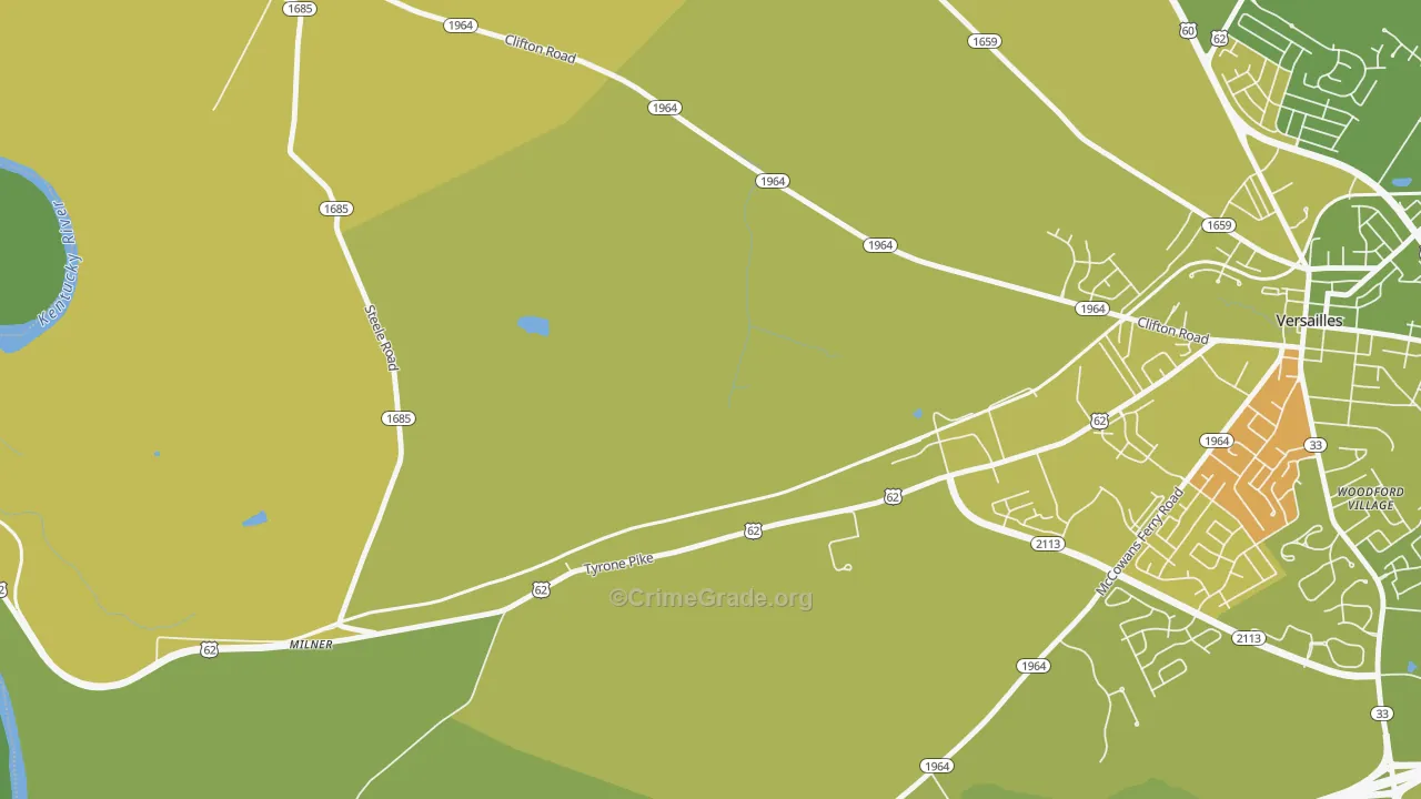 Milner, KY Map of Murder Rates