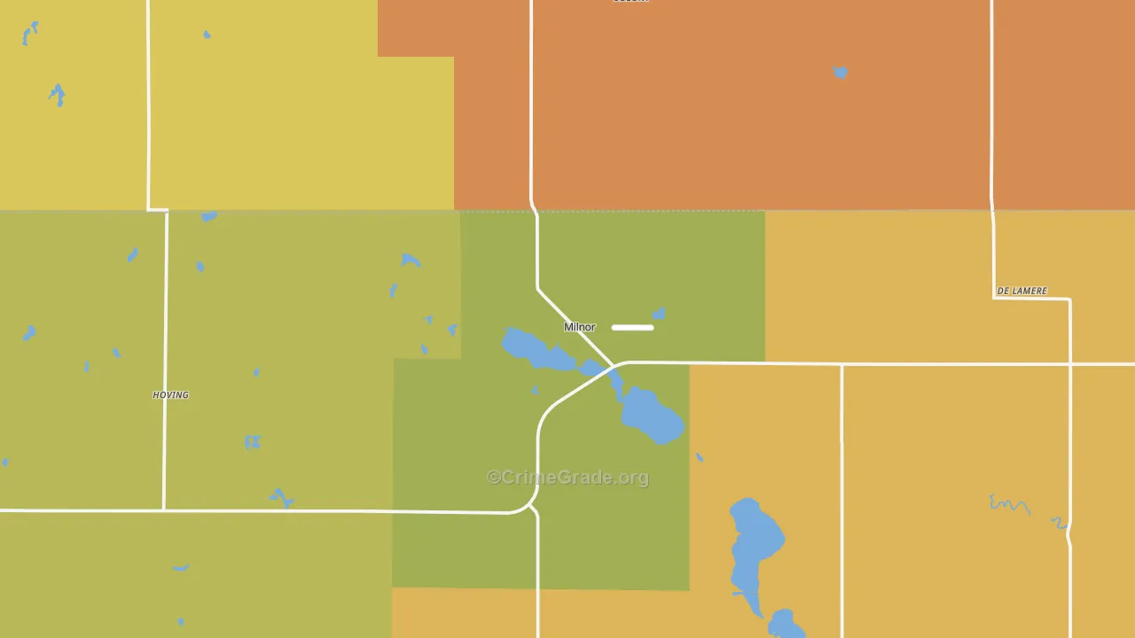 Milnor, ND Map of Murder Rates