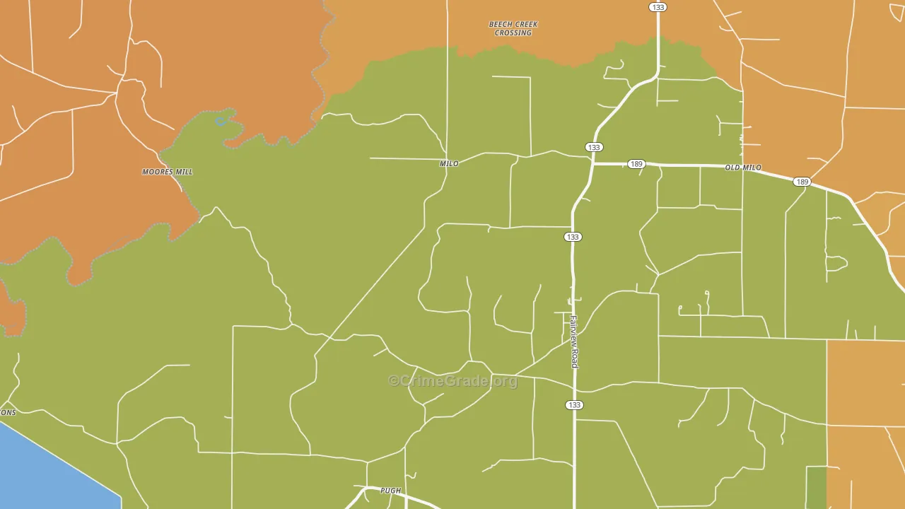 Milo, AR Map of Murder Rates