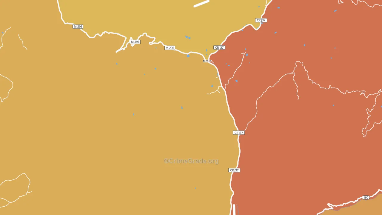Milo, CA Map of Murder Rates