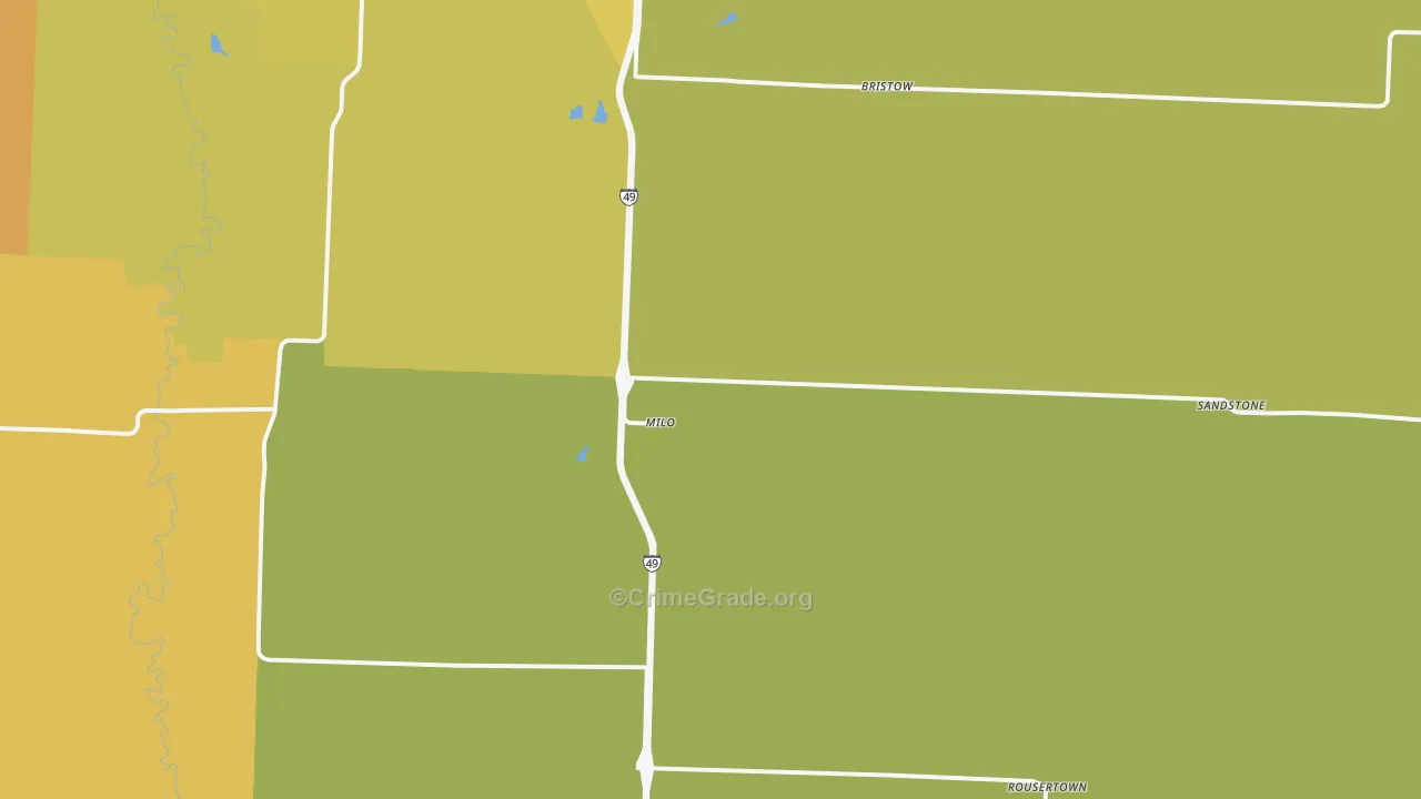 Milo, MO Map of Murder Rates