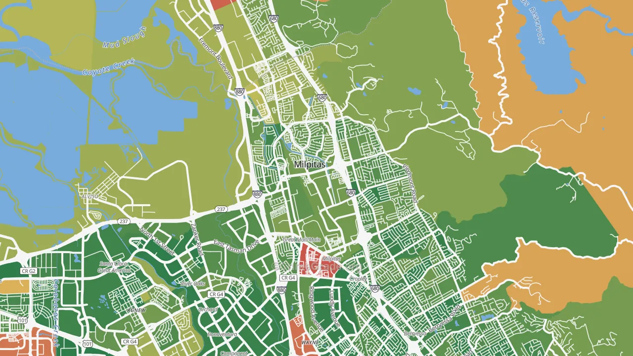 Milpitas, CA Map of Murder Rates