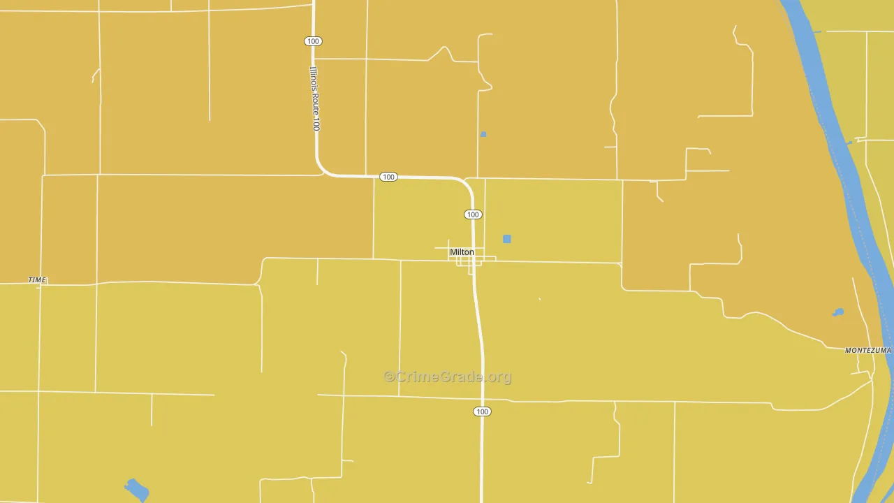 Milton, IL Map of Murder Rates
