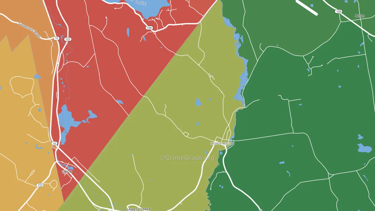 Milton Mills, NH Map of Murder Rates