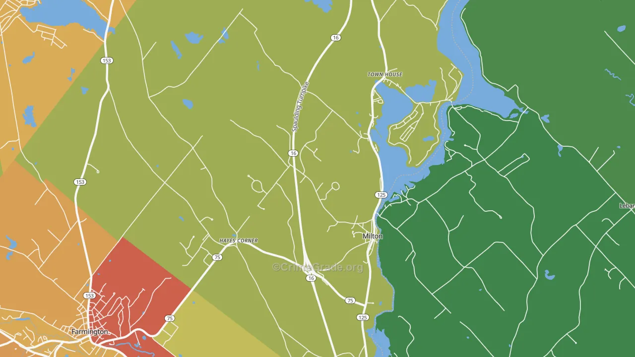 Milton, NH Map of Murder Rates