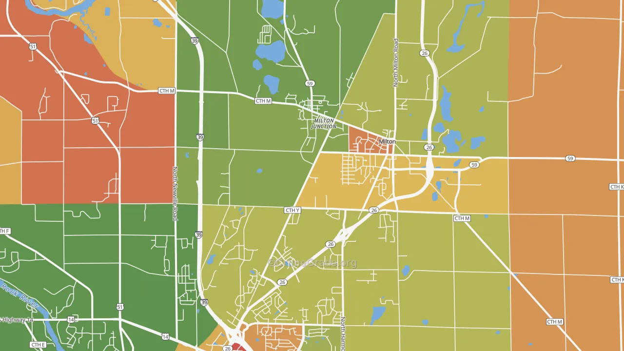 Milton, WI Map of Murder Rates