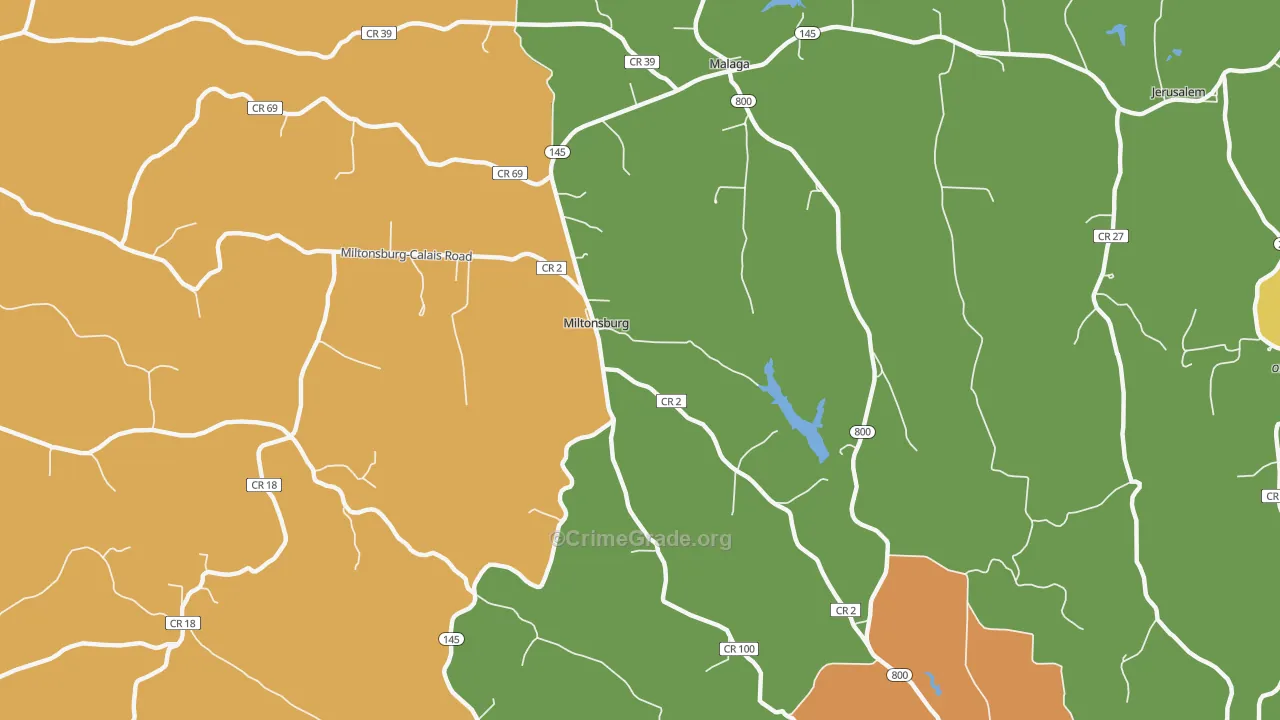 Miltonsburg, OH Map of Murder Rates