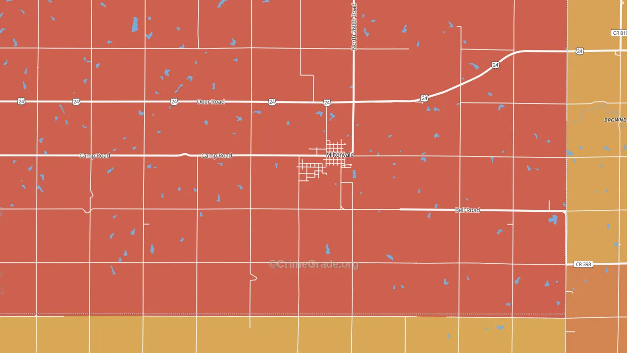 Miltonvale, KS Map of Murder Rates