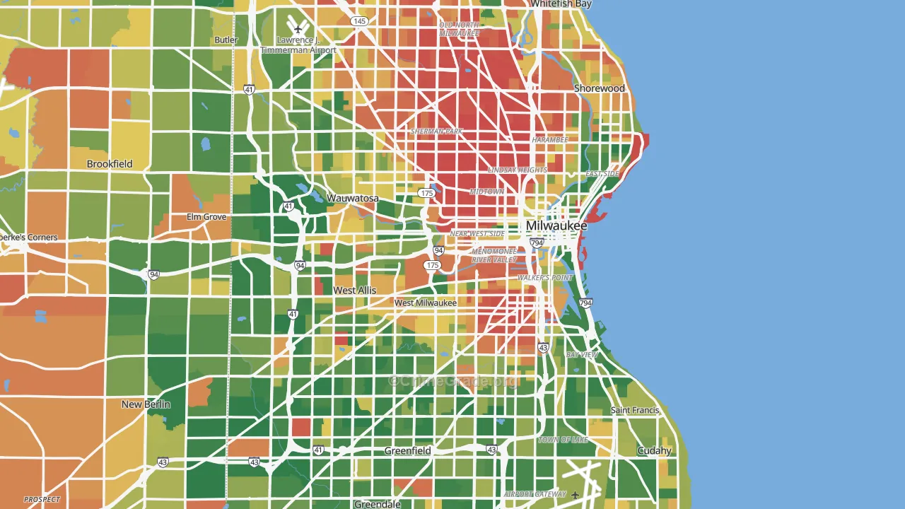 Milwaukee County, WI Map of Murder Rates