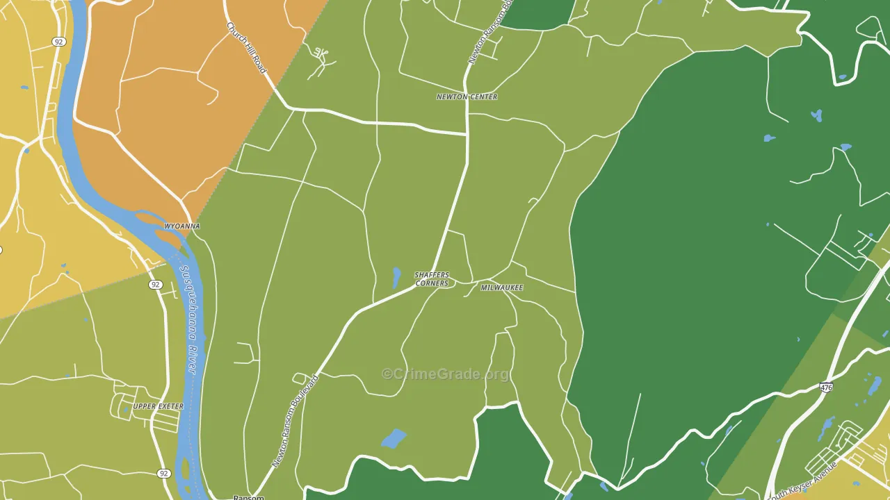 Milwaukee, PA Map of Murder Rates