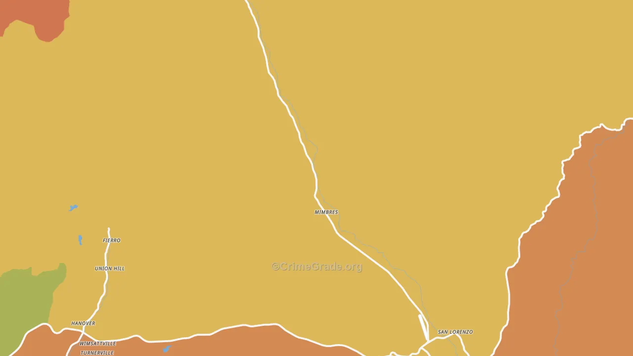 Mimbres, NM Map of Murder Rates