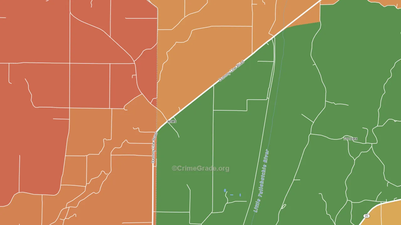 Mimms, MS Map of Murder Rates