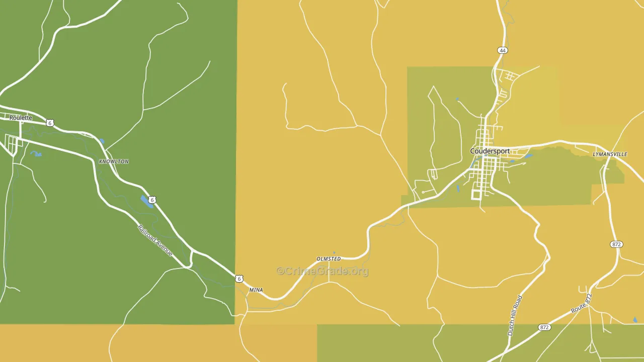 Mina, PA Map of Murder Rates