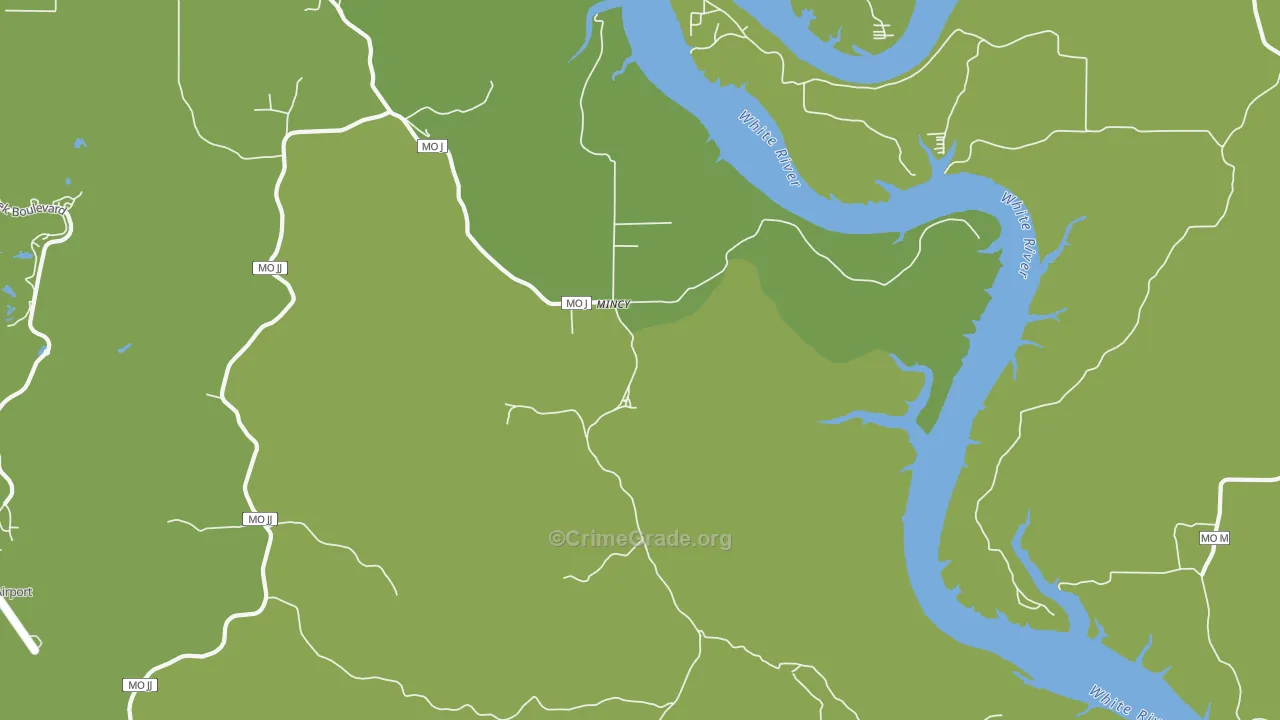 Mincy, MO Map of Murder Rates