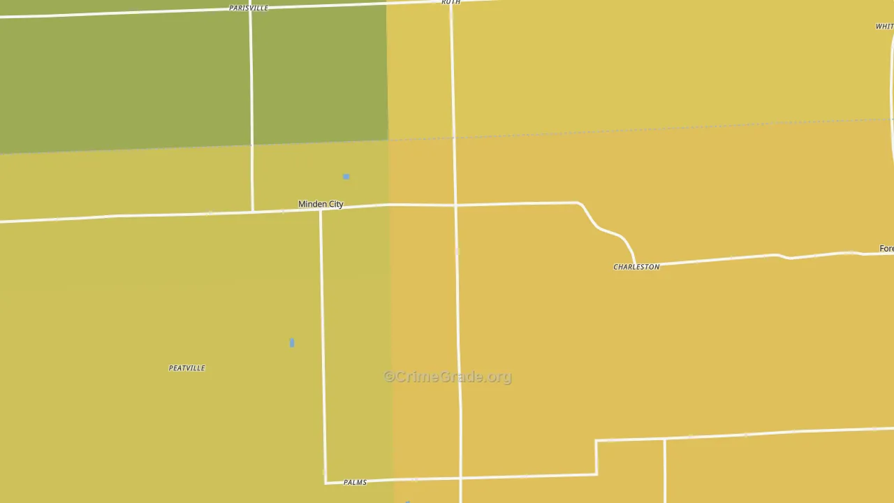 Minden City, MI Map of Murder Rates