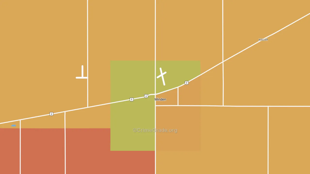 Minden, NE Map of Murder Rates